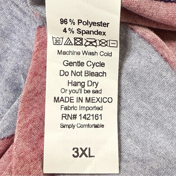 LuLaRoe Julia Red Blue Diagonal Striped Midi Dress Size 3XL NWT - Picture 5 of 7